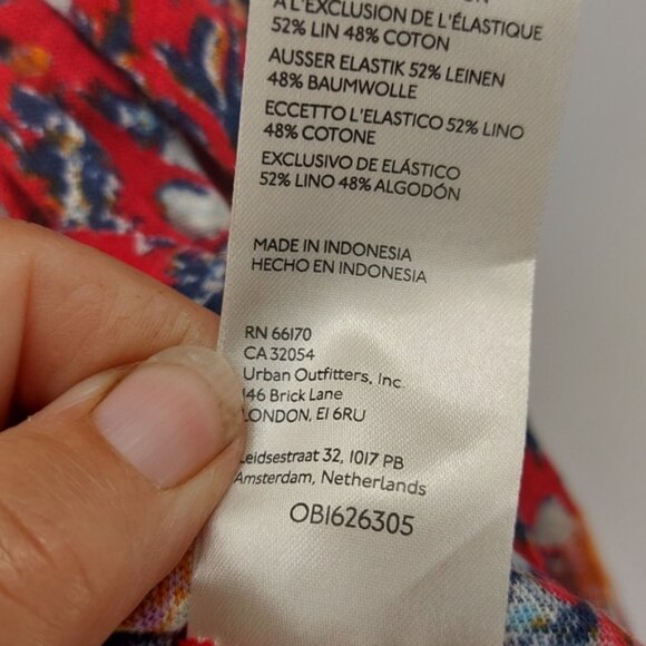 Free People Floral Printed Ruffled Up Crop Top Cotton and Linen Size Medium - Picture 7 of 8